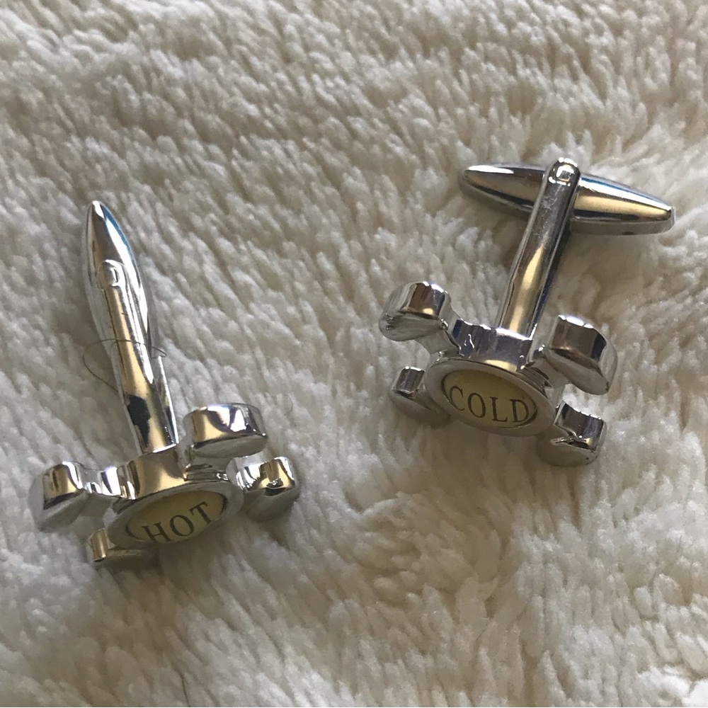 Brooks Brothers Silver/Chrome Faucet Cufflinks